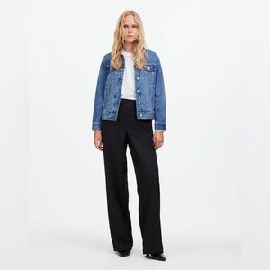 Madewell Women’s Pull-On Straight Pants in Drapey Twill Black Size 8
